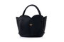 Lucky Bees Arden - Bolsa de Hombro Negra de Cuero de Polivinilo para Mujer, Elegante y Versátil